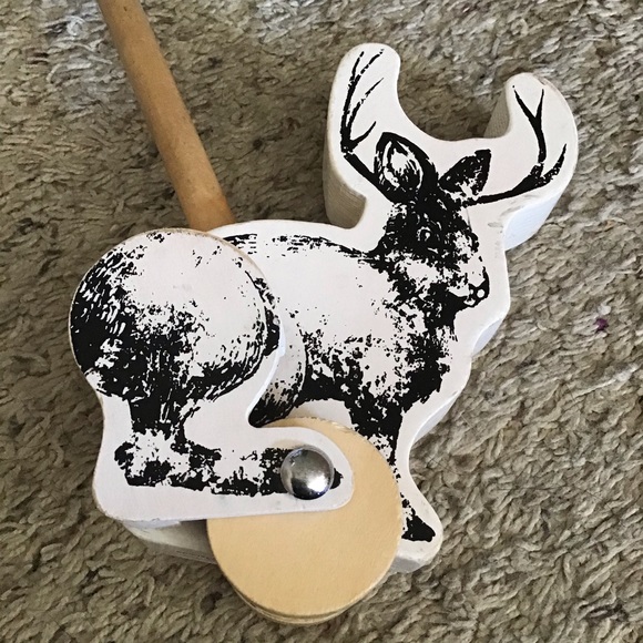 Unbranded Toys Wooden Walking Rabbit Toy With Elk Antlers Poshmark
